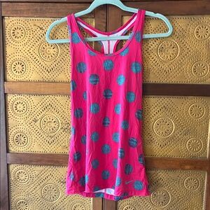 Nike Pink and Blue Polka Dot Tank Top
